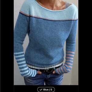 Blue Striped Women's Sweater